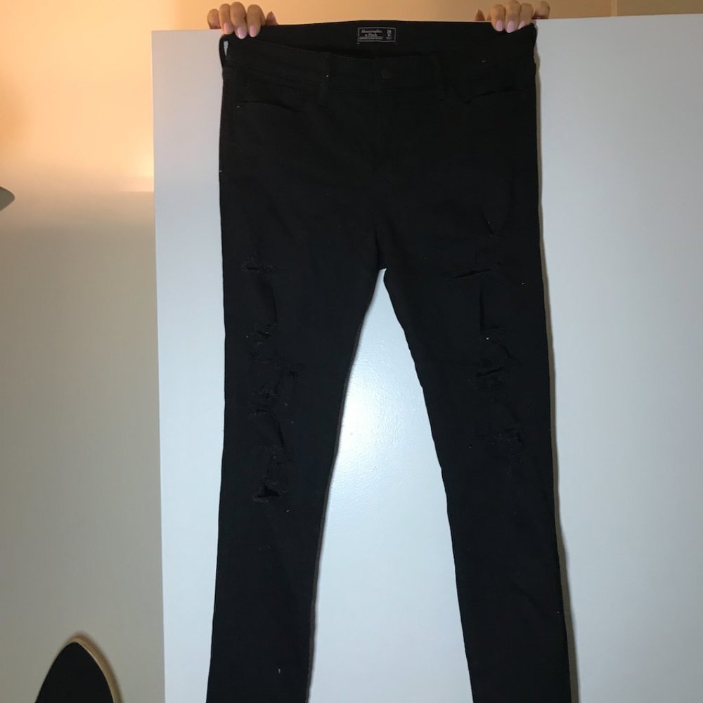 Abercrombie ripped black jeans